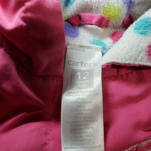 Raincoat Pink Embroidered Floral Fleece Lined Hooded Size 12m Button Up - Picture 5 of 8